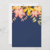 Rustieke Navy Blue Herfst herfst bladeren bruiloft Kaart (Achterkant)