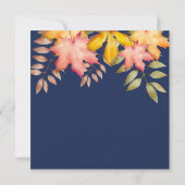 Rustieke Navy Blue Herfst herfst bladeren bruiloft Save The Date (Achterkant)