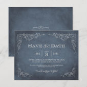 Rustieke Navy Blue  Vineyard bruiloft Save The Date (Voorkant / Achterkant)
