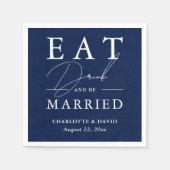 Rustieke Navy Blue Wedding Eet Drink en wees getro Servet (Voorkant)