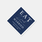 Rustieke Navy Blue Wedding Eet Drink en wees getro Servet (Hoek)