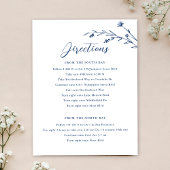 Rustieke Navy Blue Wildflower bruiloft behuizing K Kaart