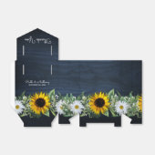 Rustieke Navy Blue Zonnebloem|Daisy Wedding Favor Bedankdoosjes (Uitgevouwen)