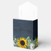 Rustieke Navy Blue Zonnebloem|Daisy Wedding Favor Bedankdoosjes (Geopend)