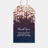 Rustieke Navy String Lights Bruiloft Cadeaulabel (Voorkant)