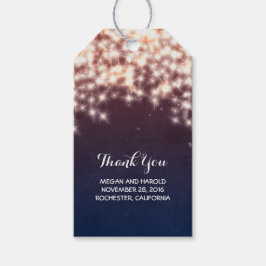 Rustieke Navy String Lights Bruiloft Cadeaulabel