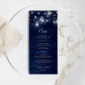 Rustieke Navy Wood Mason Jars Light Flat Menu