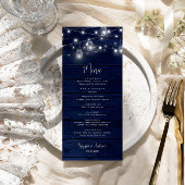 Rustieke Navy Wood Mason Jars Light Flat Menu