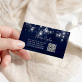 Rustieke Navy Wood Mason Jars Lights Bruiloft QR R Informatiekaartje