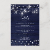 Rustieke Navy Wood Mason Jars Lights Details Kaart (Voorkant)