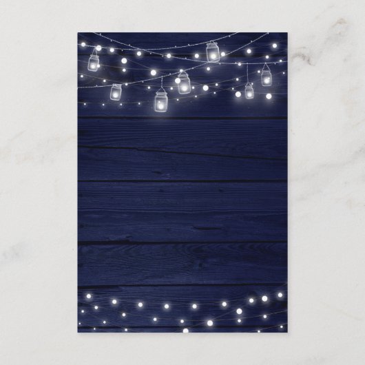 Rustieke Navy Wood Mason Jars Lights Details Kaart (Achterkant)