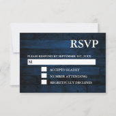 Rustieke Navy Wood String Lights RSVP-kaarten RSVP Kaartje (Voorkant)
