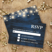 Rustieke Navy Wood String Lights RSVP-kaarten RSVP Kaartje