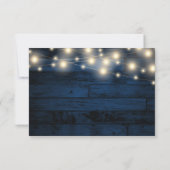 Rustieke Navy Wood String Lights RSVP Maaltijdkeuz Kaartje (Achterkant)