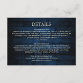 Rustieke Navy Wood String Lights Trouwdetail Informatiekaartje (Voorkant)
