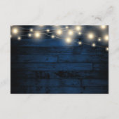 Rustieke Navy Wood String Lights Trouwdetail Informatiekaartje (Achterkant)