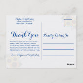 Rustieke Navy Wood Zonnebloem Bruiloft Dank u Foto Briefkaart (Achterkant)