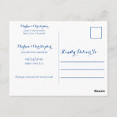 Rustieke Navy Wood Zonnebloem Bruiloft Save the Da Briefkaart (Achterkant)