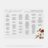 Rustieke Ne Boho Bloemen Alfabetische Zitkaarten S Acryl Bord (Voorkant)