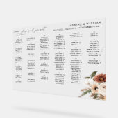 Rustieke Ne Boho Bloemen Alfabetische Zitkaarten S Acryl Bord (Hoek)