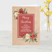 Rustieke neef en haar man wet vrolijk kerstfeest kaart (Gele Bloem)