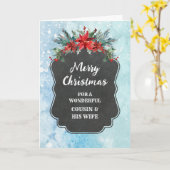 Rustieke neef en zijn vrouw Vrolijk Kerstfeest Kaart (Gele Bloem)