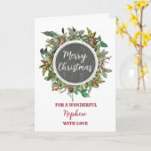 Rustieke neef Vrolijk Kerstfeest Kaart (Gele Bloem)