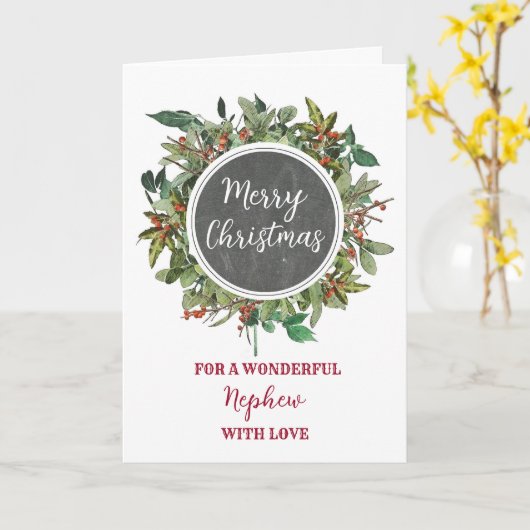 Rustieke neef Vrolijk Kerstfeest Kaart (Gele Bloem)