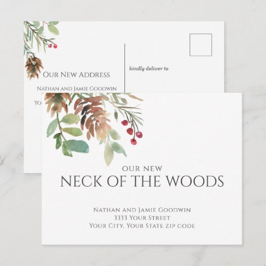 Rustieke nek van de Bossen Bewegende aankondiging Briefkaart (Voorkant / Achterkant)