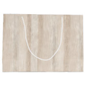 Rustieke nep crèmekleurige houten bruiloft groot cadeauzakje (Achterkant)