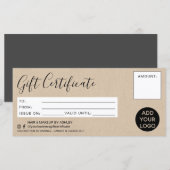 Rustieke nepkraft eenvoudige cadeaubon logo (Voorkant / Achterkant)