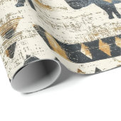 Rustieke Neushoorn Tribale Patroon (1) Cadeaupapier (Rol Hoek)