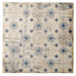 Rustieke Neutral Blauw Papier Print Keramische Teg Tegeltje<br><div class="desc">Rustieke faux textuur van neutrale kleuren & blauw patroon op een antiek krant achtergrond creëer een boerderij en cottage decor keramische tegel. 100% klanttevredenheid met "Zazzle" elke dag.</div>