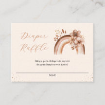 Rustieke Neutral Boho Regenboog Luier Raffle Kaart