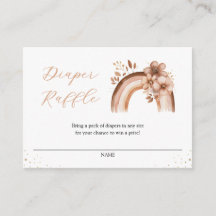 Rustieke Neutral Boho Regenboog Luier Raffle Kaart