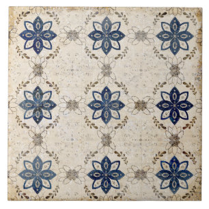 Rustieke Neutral Navy Blue Keramische Tegel Tegeltje