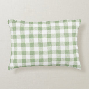 Rustieke Neutral Sage Green Gingham Plaid Accent Kussen