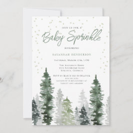 Rustieke Neutral Sage Green Sprinkle Baby shower Kaart