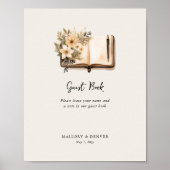 Rustieke  Neutral Wedding Guest Book Sign Poster (Voorkant)