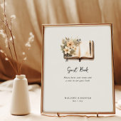 Rustieke  Neutral Wedding Guest Book Sign Poster