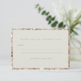 Rustieke Neutrale Aardse Bloemrijke Boho Minimalis RSVP Kaartje