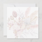 Rustieke Neutrale Beige Boho Bloemen Huwelijk Kaart (Achterkant)