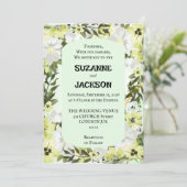 Rustieke Neutrale Bloemen Huwelijksuitnodiging Kaart (Staand voorkant)