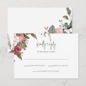 Rustieke Neutrale Boho Bloem RSVP Kaart (Voorkant / Achterkant)