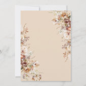 Rustieke Neutrale Boho Bloemen Bruidsthee Kaart (Achterkant)