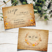 Rustieke Neutrale Boho Bloemen Wildflower Hout Loo RSVP Kaartje