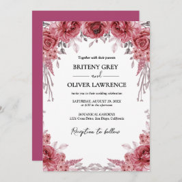 Rustieke Neutrale Boho Bloemige Bruiloft Kaart