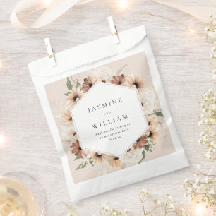 Rustieke Neutrale Boho Bloemige Trouw S2- Beige Bedankzakje