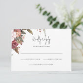 Rustieke Neutrale Boho Bloemstuk RSVP Kaart (Staand voorkant)
