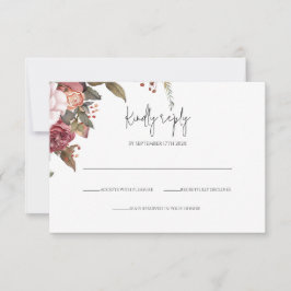 Rustieke Neutrale Boho Bloemstuk RSVP Kaart